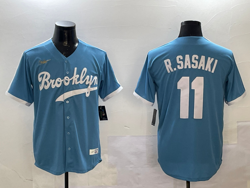 Men Los Angeles Dodgers 11 R Sasaki blue 2025 MLB nike jersey style 27